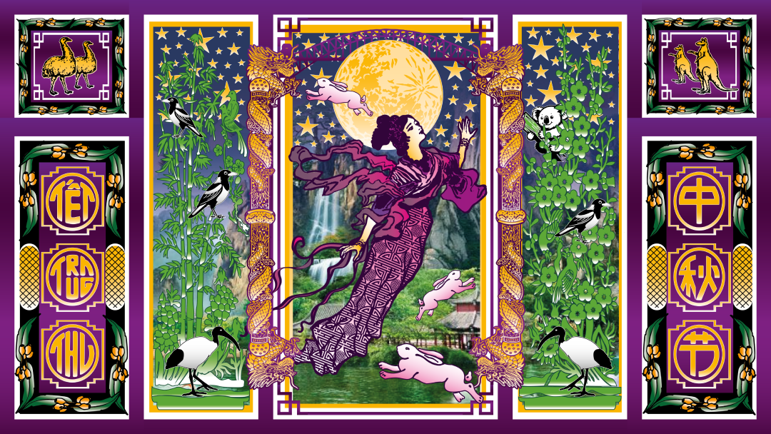 Moon Festival Lantern Making Illustration. Artwork: VŨ TRỤ Inc Moon Festival Lantern Making Illustration. Artwork: VŨ TRỤ Inc